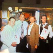 Former owners Tanya and Fabrice Berthonneau alongside chef Daniel Besnard