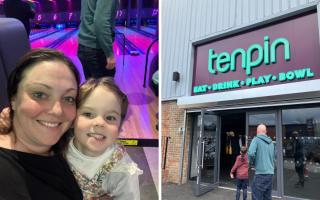 Kimberley Barber and her family at Tenpin in Southampton