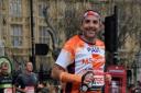 Paul Provins repping MS Society colours in last year's marathon