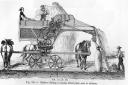 Treshing Machine: Angry farm workers blamed threshing machines for putting them out of work. PLEASE CROP CAPTION.