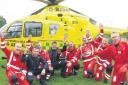 The Hampshire and Isle of Wight Air Ambulance crew with their new helicopter