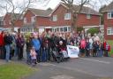 Residents turned out in force to protest about Vodafone's plans to build a phone mast in Stoke Road, Abbotts Barton