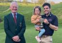 Elliot Groves was joined by two-year-old daughter Zara as he received the trophy from club captain Pete Robbins
