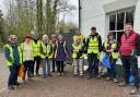 Winchester Litter Pickers with Steve Brine outside The Willow Tree
