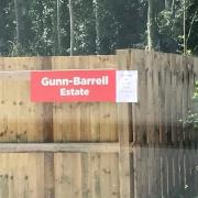 Picture of the Gunn Barrell Estate sign at Alresford Drove, South Wonston