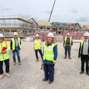 Councillors and project members at the Top Field development in Kings Worthy