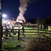 More than 100 firefighters are tackling a blaze in Bransbury. Photo: Hampshire Fire and Rescue/Twitter