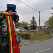Firefighters deal with a large gas leak in Curdridge. Photo from: Bishops Waltham Fire Station/Twitter.