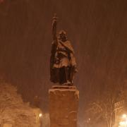 King Alfred in the recent snow by Steve Cross