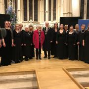 The Middle Wallop and Andover Military Wives Choir with Cllr Alan and Celia Dowden