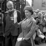 Queen Elizabeth II at Elizabeth College, Guernsey in 1957