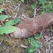 WW2 shell found by Romsey police officers. Picture: Test Valley Cops Facebook