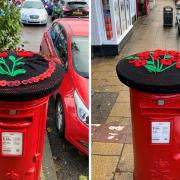 Post box toppers for Remembrance Sunday in Wickham