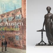 The booklet produced by Winchester College and a maquette of the Jane Austen statue