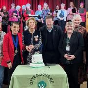 Otterbourne WI celebrates 100th birthday with special guest local MP Steve Brine and the Mayor of Winchester Angela Clear