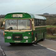 Recently-refurbished Leyland Panther UOU 417H turns towards Owslebury at Longwood Cross Roads with long-time FoKAB volunteer Roland Graves at the wheel.