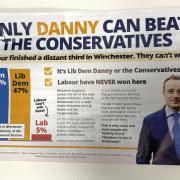 Lib Dem leaflet claiming Labour has never won Winchester
