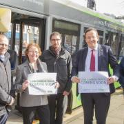Managing Director Marc Reddy, Cllr Kelsie Learney, Stagecoach Commercial Director James O'Neill, Cllr Martin Tod, Stagecoach Operations Manager Mark Jackson