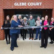 Charlie Dimmock officially opening Glebe Court
