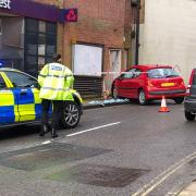 Car crashes into wall outside Natwest on St George's Street