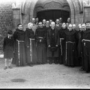 Roman Catholic friars outside St Peter's church in Jewry Street