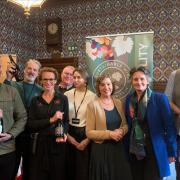 Flick Drummond alongside members of the British wine industry in Westminster