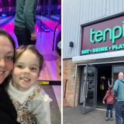 Kimberley Barber and her family at Tenpin in Southampton