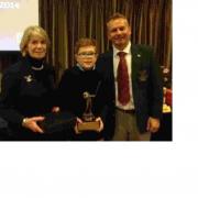 Thomas Sweeney – ‘Younger’ Junior Order of Merit Winner, with club captain Sean Eckton and lady captain Jane Macdonald
