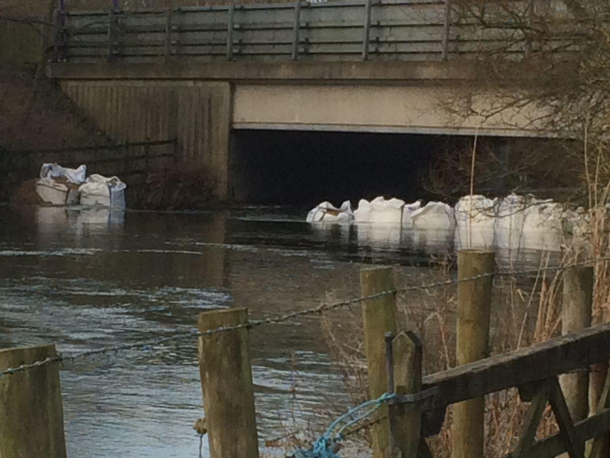 The one-tone bags at Easton, helping to slow the flow downstream