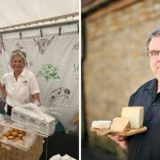Left Tracy Thew of New Forest Shortbread and right, Peter Morgan, founder of The Book & Bucket Cheese Company who will be at  Winchester Food Festival