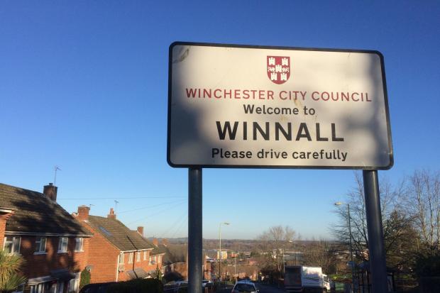 Winnall sign on Winnall Manor Road
