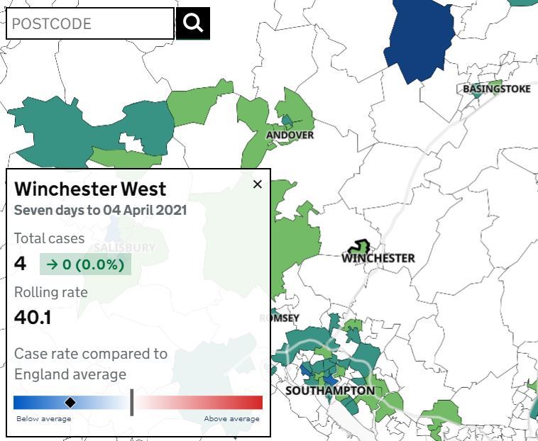 The last cluster of Covid cases in Winchester West
