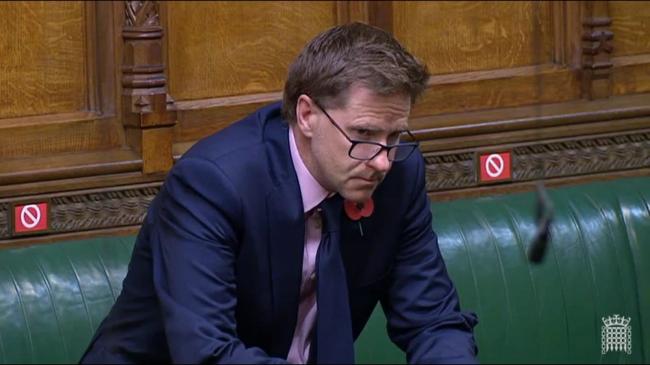 Steve Brine in the House of Commons yesterday as DWP Secretary, Therese Coffey, responds to his question