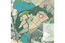 A map of Royaldown, by Keep Architects. Circled - the two schools proposed at Down Farm