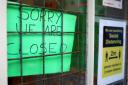A closed sign in a shop in Lincoln city centre during England's third national lockdown to curb the spread of coronavirus. Under increased measures people can no longer leave their home without a reasonable excuse and schools must shut for most