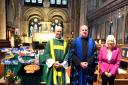 From left: Rev Thomas Wharton; Chris Harpham – head verger; Jill Hall - chairman of friends