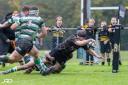 Winchester prop Jim Beavan goes over for his try against Tottonians