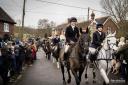 Riders setting off on the Meonstoke Boxing Day Hunt