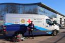 Paul Fullick, of UK Sunflower Aid, delivering kits to Ukraine
