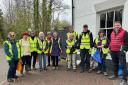 Winchester Litter Pickers with Steve Brine outside The Willow Tree