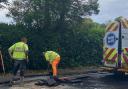 Southern Water fixing a burst pipe in Bereweeke Road in 2022