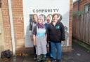 Community Food Pantry volunteers. Left to right: Stephanie, Caroline, Liz and manager Elaine Chapman