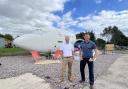 Steven Northam (left) and George Clarke in front of the converted plane