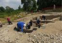 Excavations underway at the Exton temple and bath house site