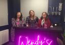 Dr Jackie Hillman, student Sophie Cawley, and Dr Debbie Crossland at Wendy's Bar