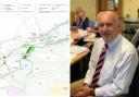 Map of Roke Manor Quarry and Cllr Nick Adams-King