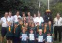 Winchester Scouts share a serious message at an awards ceremony at Pinsent Camp, Teg Down