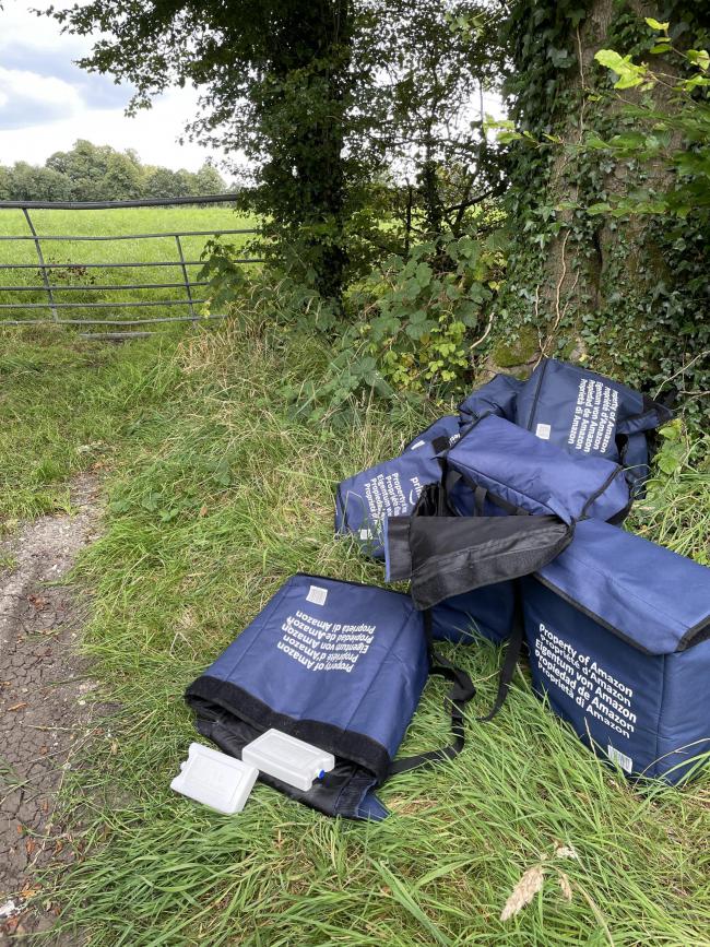The Amazon bags dumped in Winchester. Photo: Claire Rayner