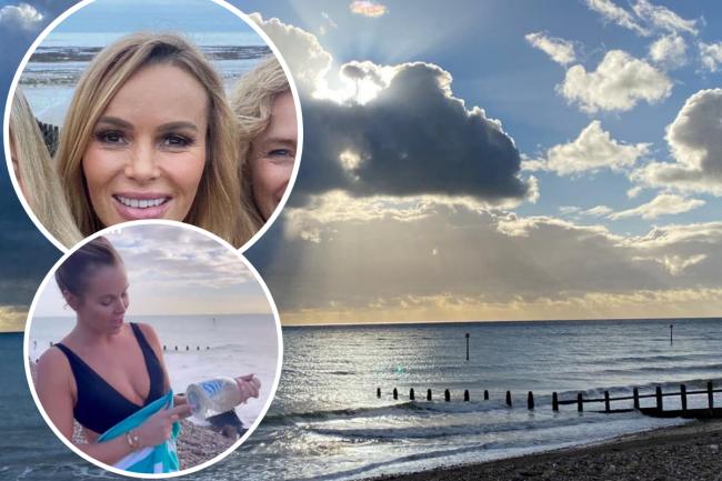Amanda Holden and pals visit Sussex seaside town.
