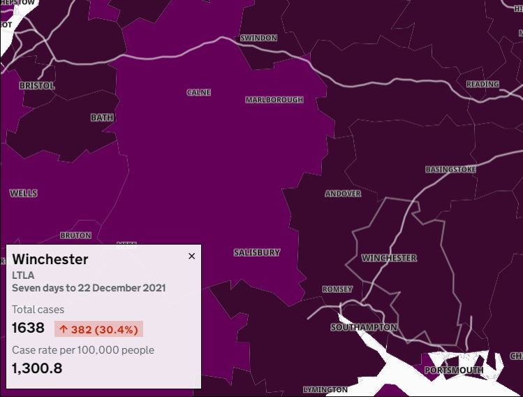 The most recent Covid numbers for Winchester district